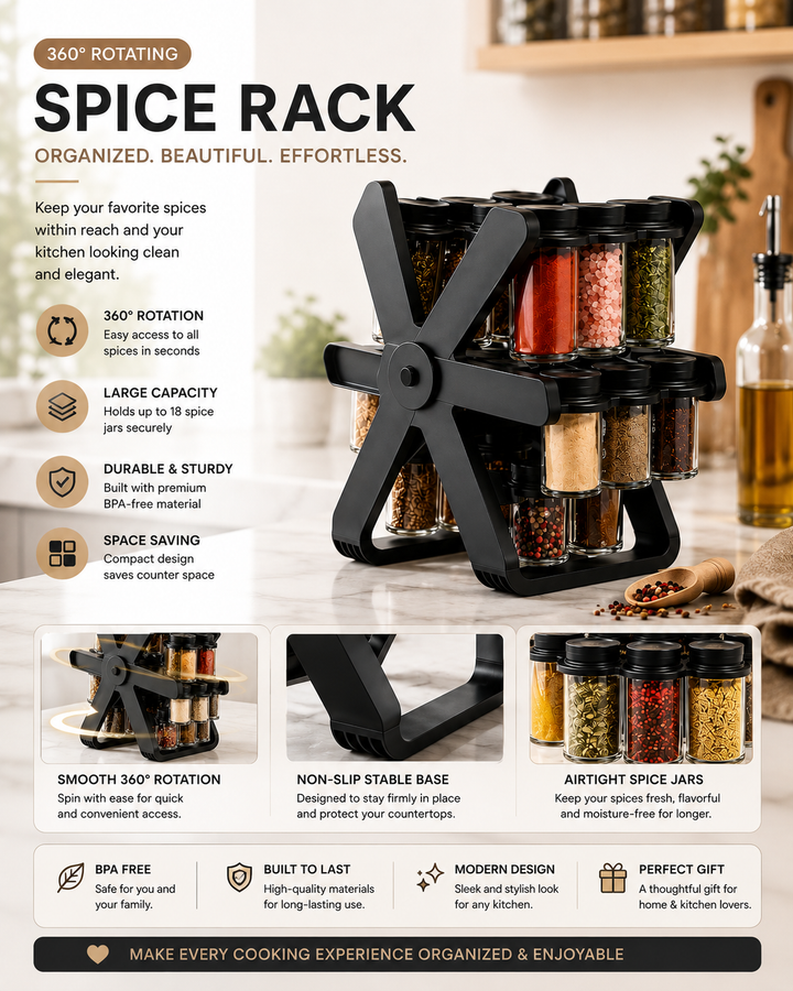 18 Jar Rotating Spice Rack